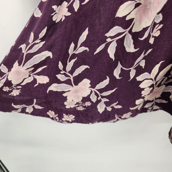 NWT Free People Purple Floral 3/4 Sleeve Portia Printed Boho Mini Dress Women  M - Picture 11 of 14